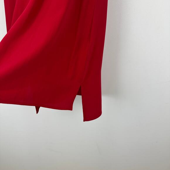 Eileen Fisher Silk Georgette Tunic Top Sleeveless Minimalist Scalt Red XXS NWT - Picture 5 of 9